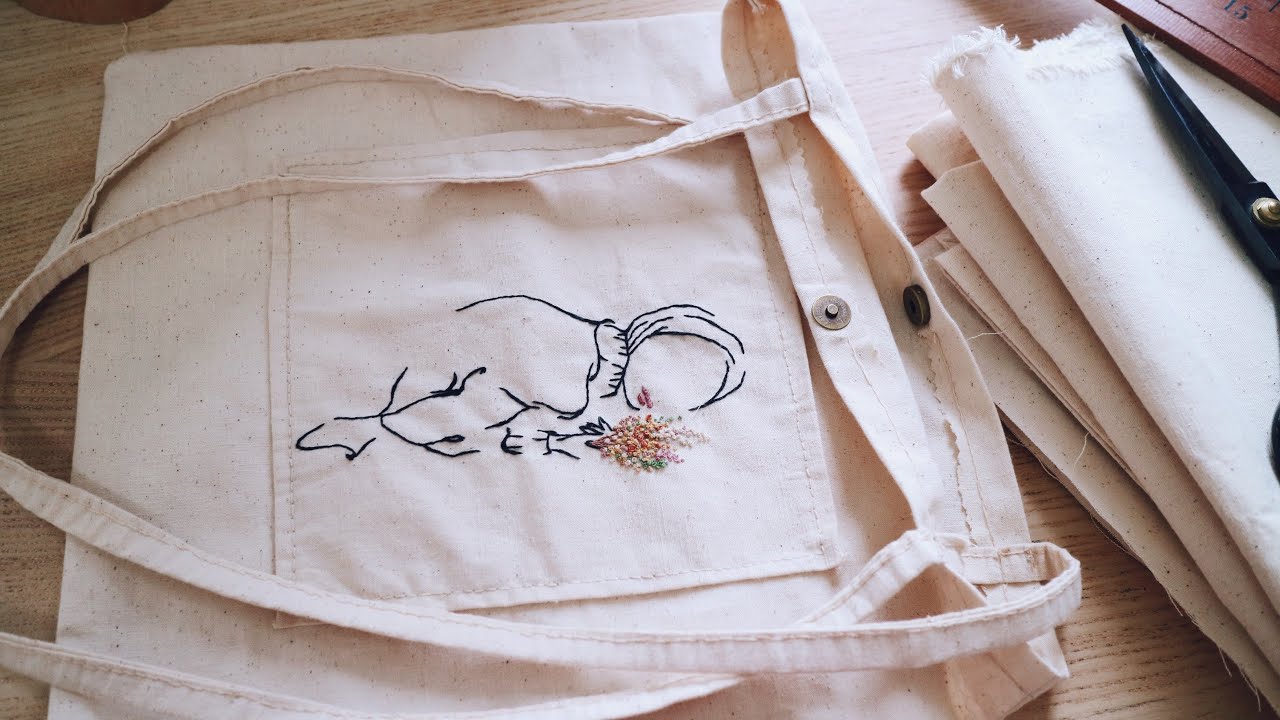#diy, making aesthetic tote bag. hand sewing