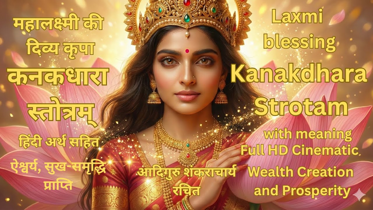 कनकधारा स्तोत्र (लक्ष्मी)- धन, समृद्धि प्राप्ति |Kanakadhara Stotram meaning #laxmi #lakshami #music