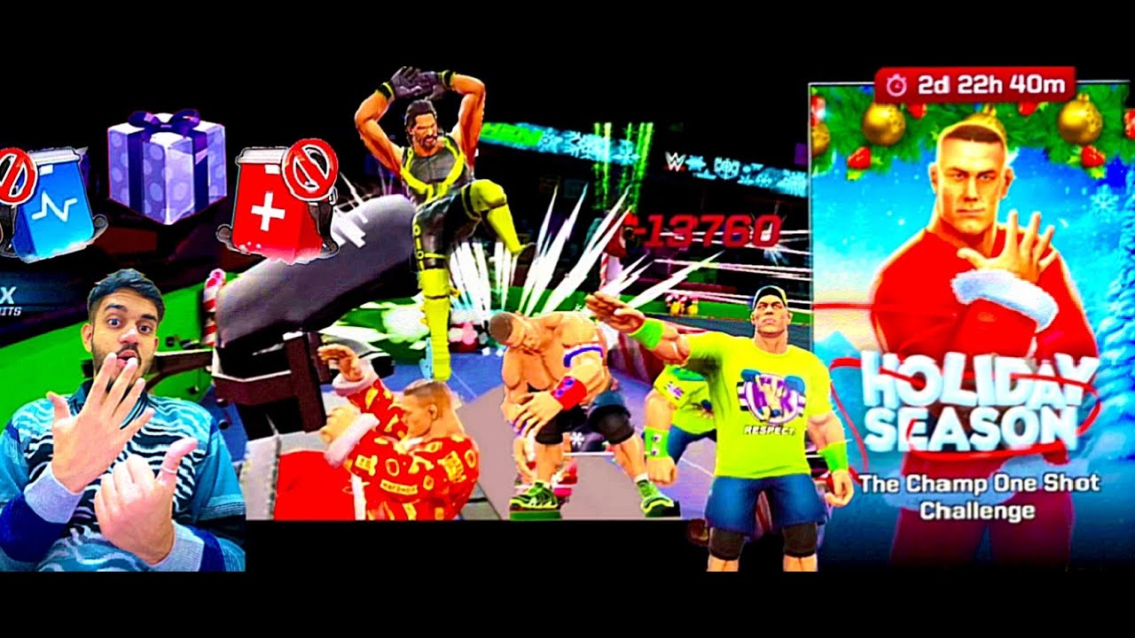 The Champ One Shot Challenge •• John Cena Santa 🎅 •• Holiday Season •• WWE Mayhem •• Mr.Benzok