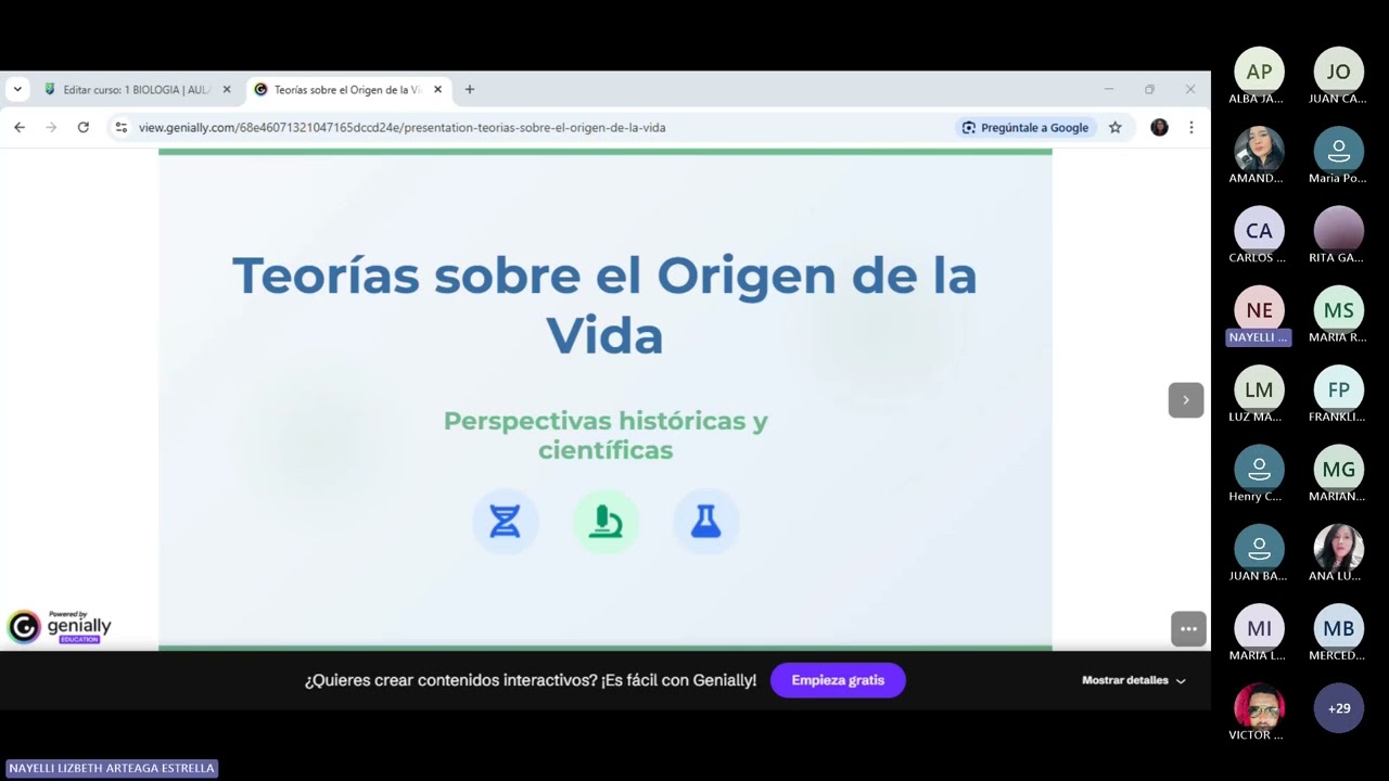 UNIDAD 1: TEORÍAS SOBRE EL ORIGEN DE LA VIDA