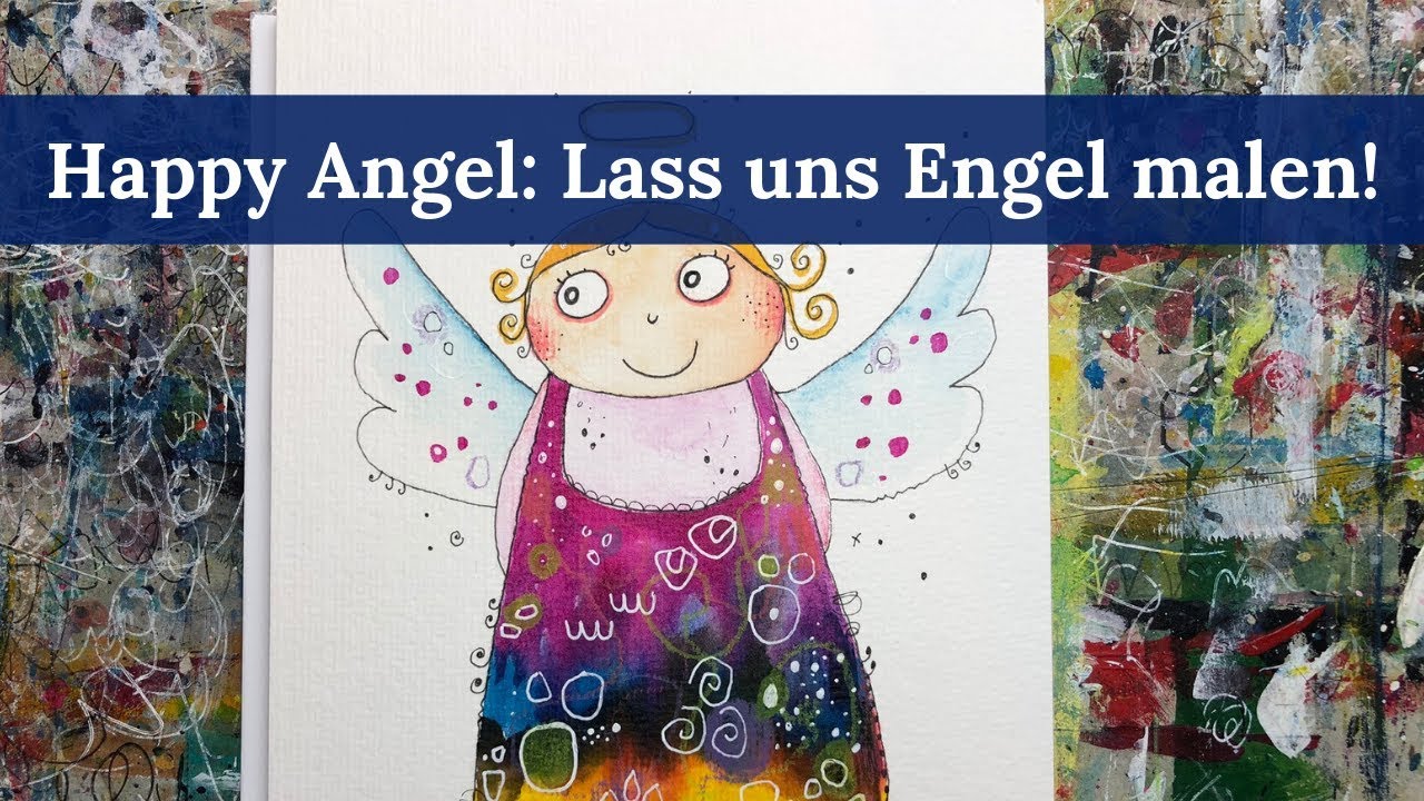Engel malen: Happy Angel bunt und fröhlich