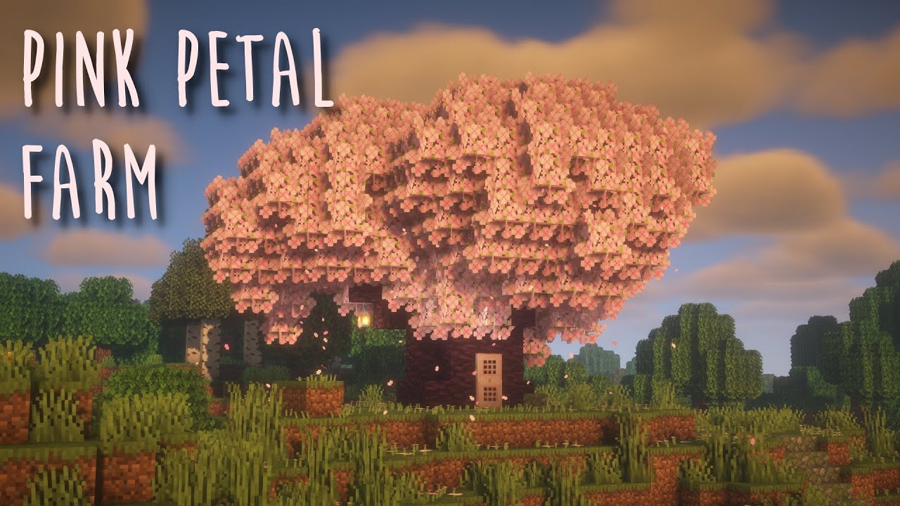 Minecraft | How to build a Pink Petal Farm in a giant Cherry Tree - 1.20 Java