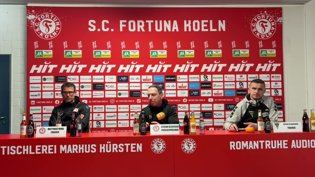 Die PK nach dem 1:0 der Fortuna im Pokal-Viertelfinale gegen Alemannia Aachen.