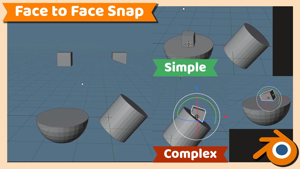 Blender Tutorial : Snap Object to Face or Surface in Blender 3