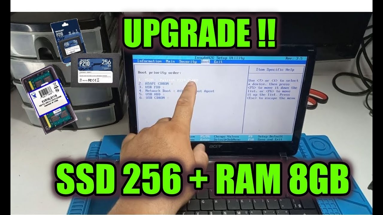 Upgrade NETBOOK ACER ONE  SSD+MEMORIA RAM