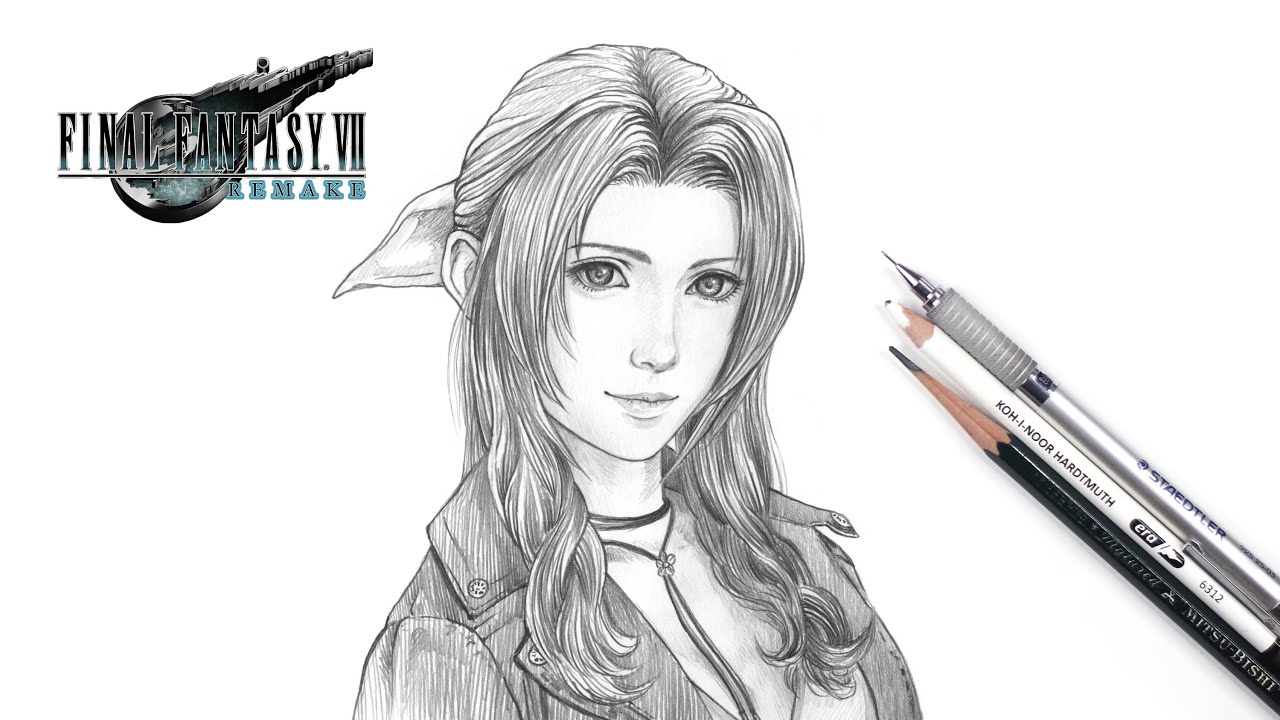 How to draw Aerith Gainsborough | Final Fantasy VII | drawing tutorial | 如何畫艾莉絲•蓋恩茲博羅 | 艾莉絲 | 畫畫教學