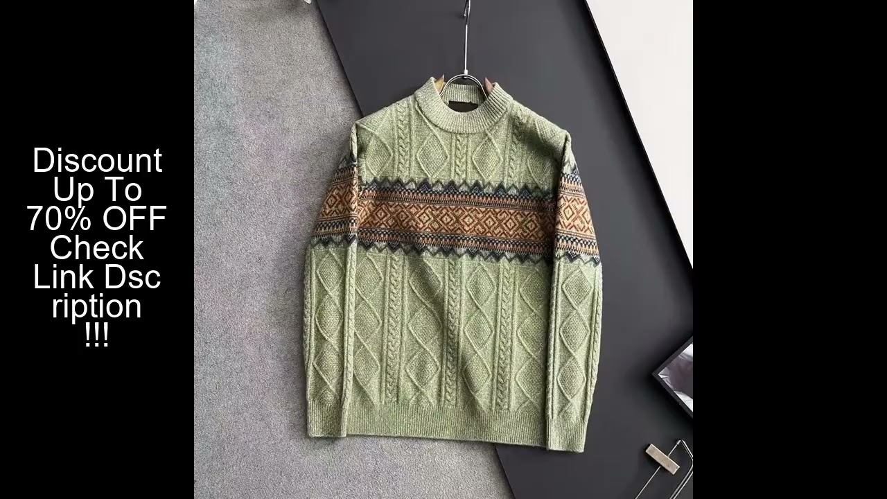 Italian LP old money wind holiday men's crew neck cashmere sweater