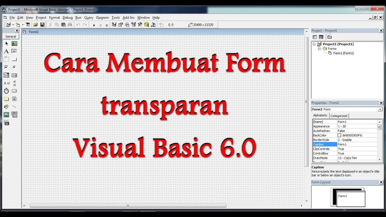 Membuat Form Transparan Visual Basic 6 (VB6)