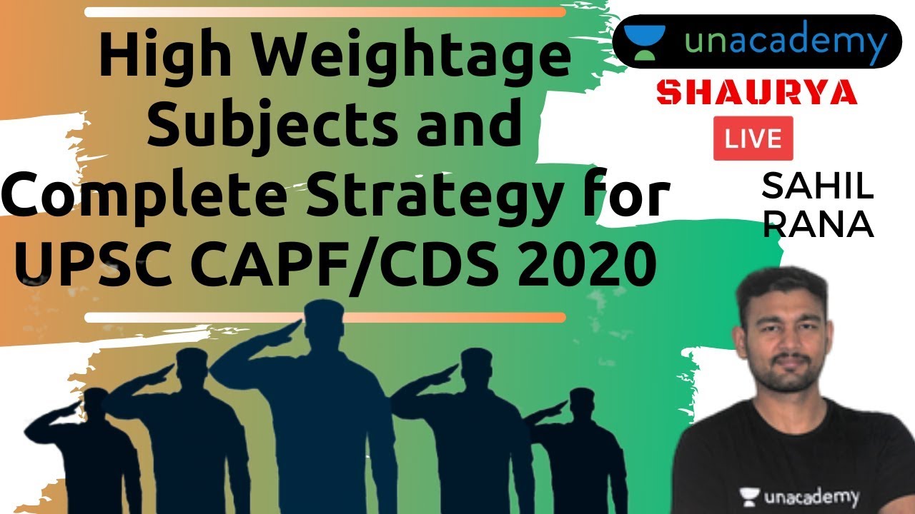 High Weightage Subjects and Complete Strategy for UPSC CAPF/CDS 2020 | Sahil Rana
