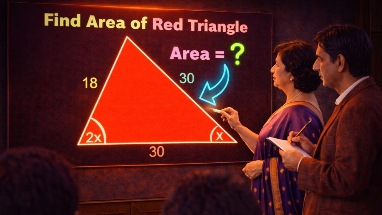 Only 1% Can Find the Area of This Red Triangle 😱