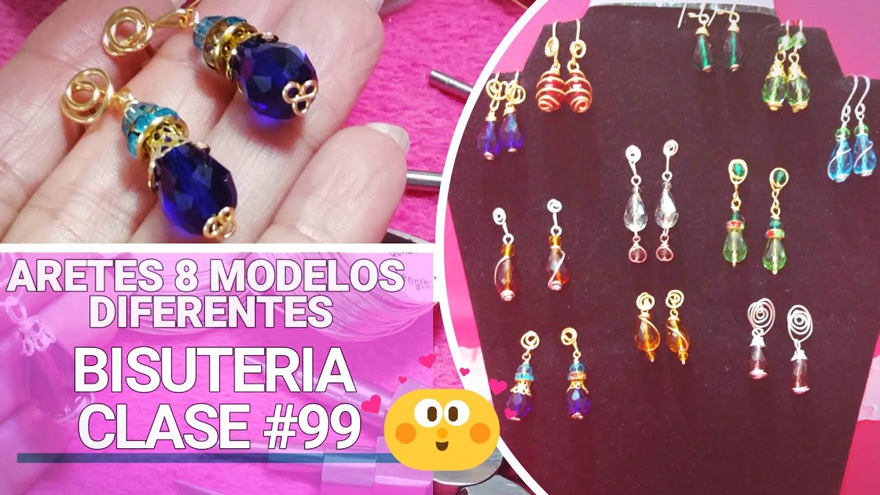 ARETES FACILES Y RAPIDOS 8 💡 Ideas de Engarce Diferente Con 💧 Gotas 💧 ~ Bisutería clase 99