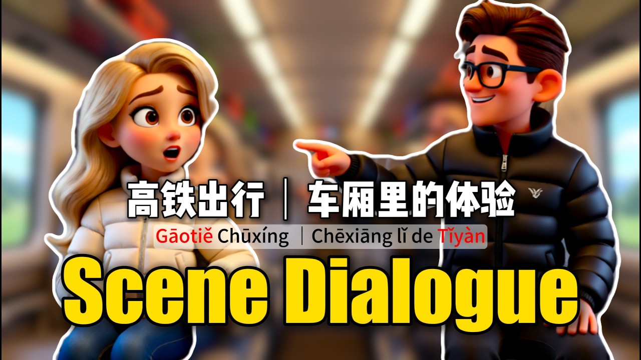Learn Chinese on a High-Speed Train 🚄 | Real-Life HSK1-2 Dialogue