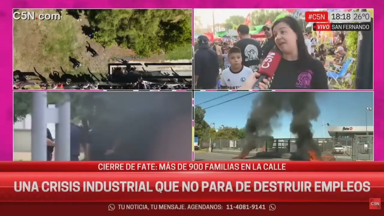 Maqui de la comisión de Mujeres y Familias en el festival solidario contra el cierre de Fate / C5N