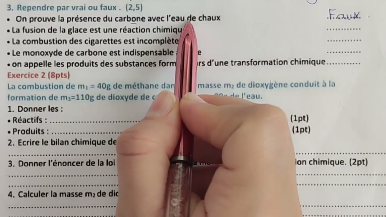 Contrôle N°2 physique 2AC 