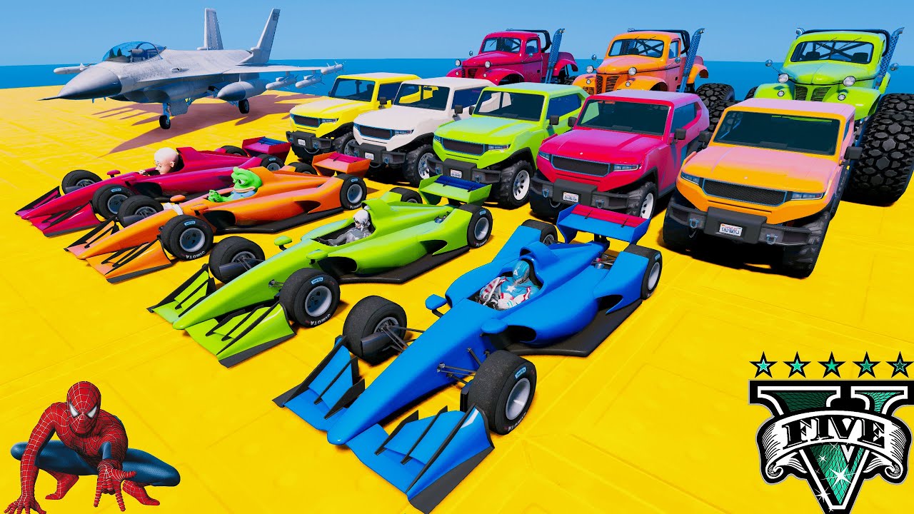 GTA V Crazy Stunt Map Race Challenge On Bikes and Amazing Cars by Trevor and Friends