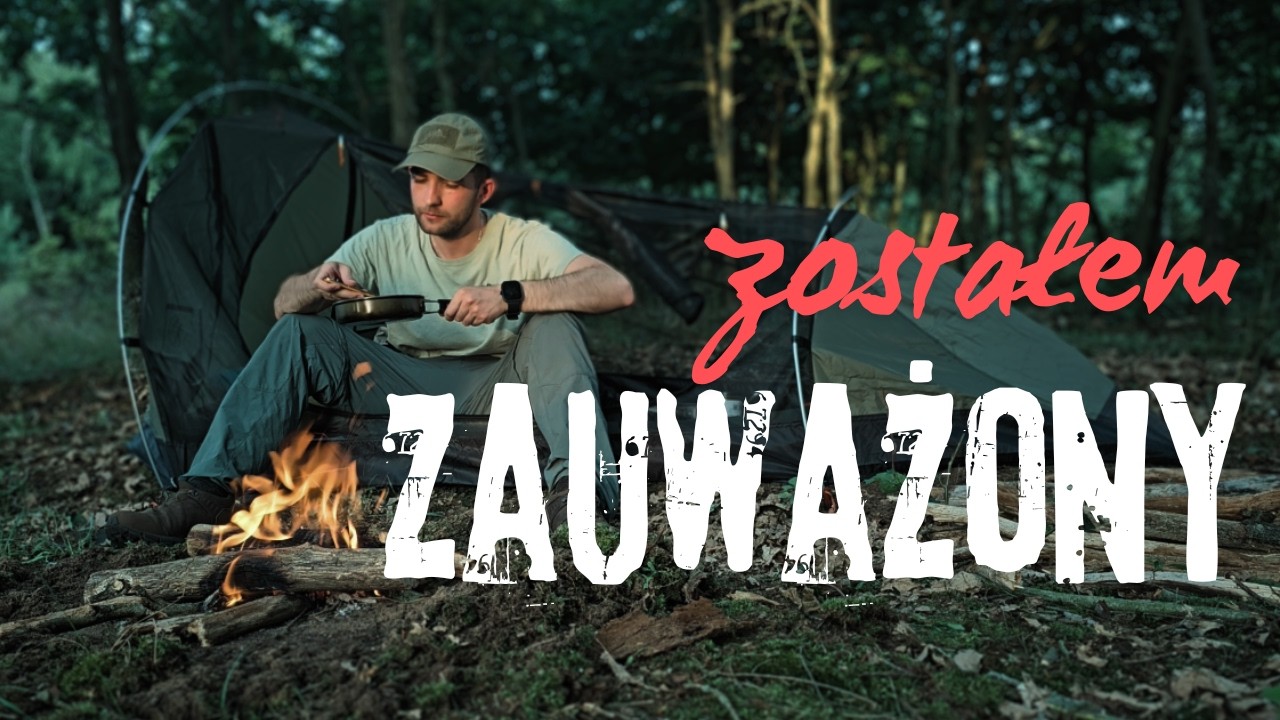 Samotny biwak i ognisko w lesie | Noc solo - bushcraft 🦌