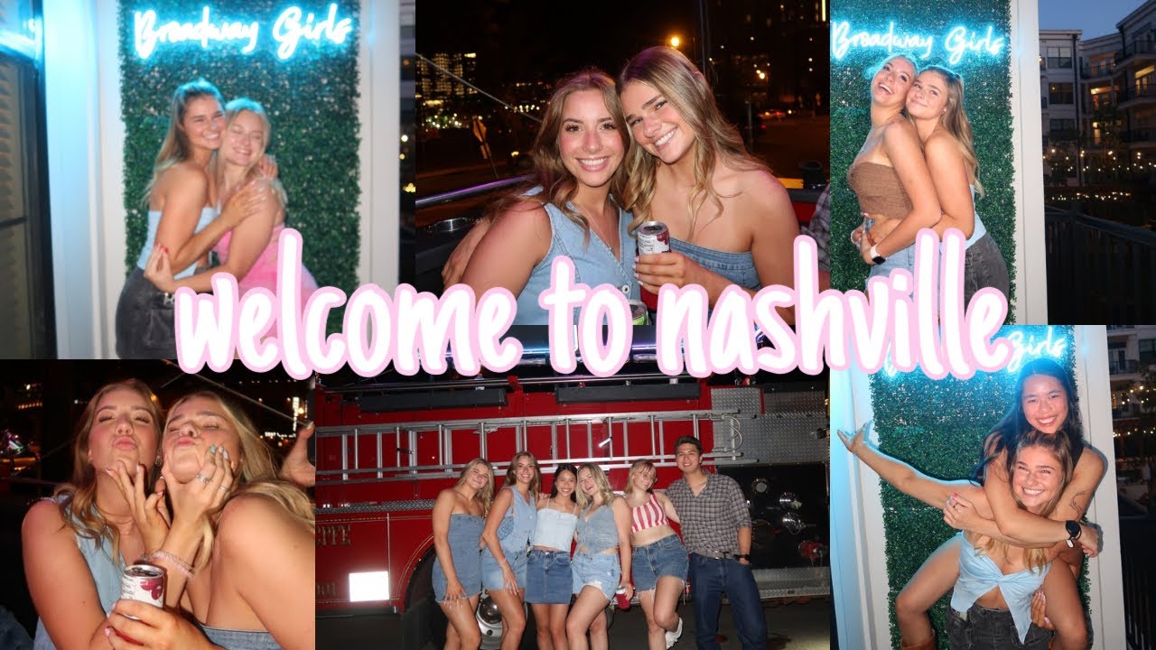 NASHVILLE VLOG | broadway at night, airbnb, fit checks, party bus, night out vlog