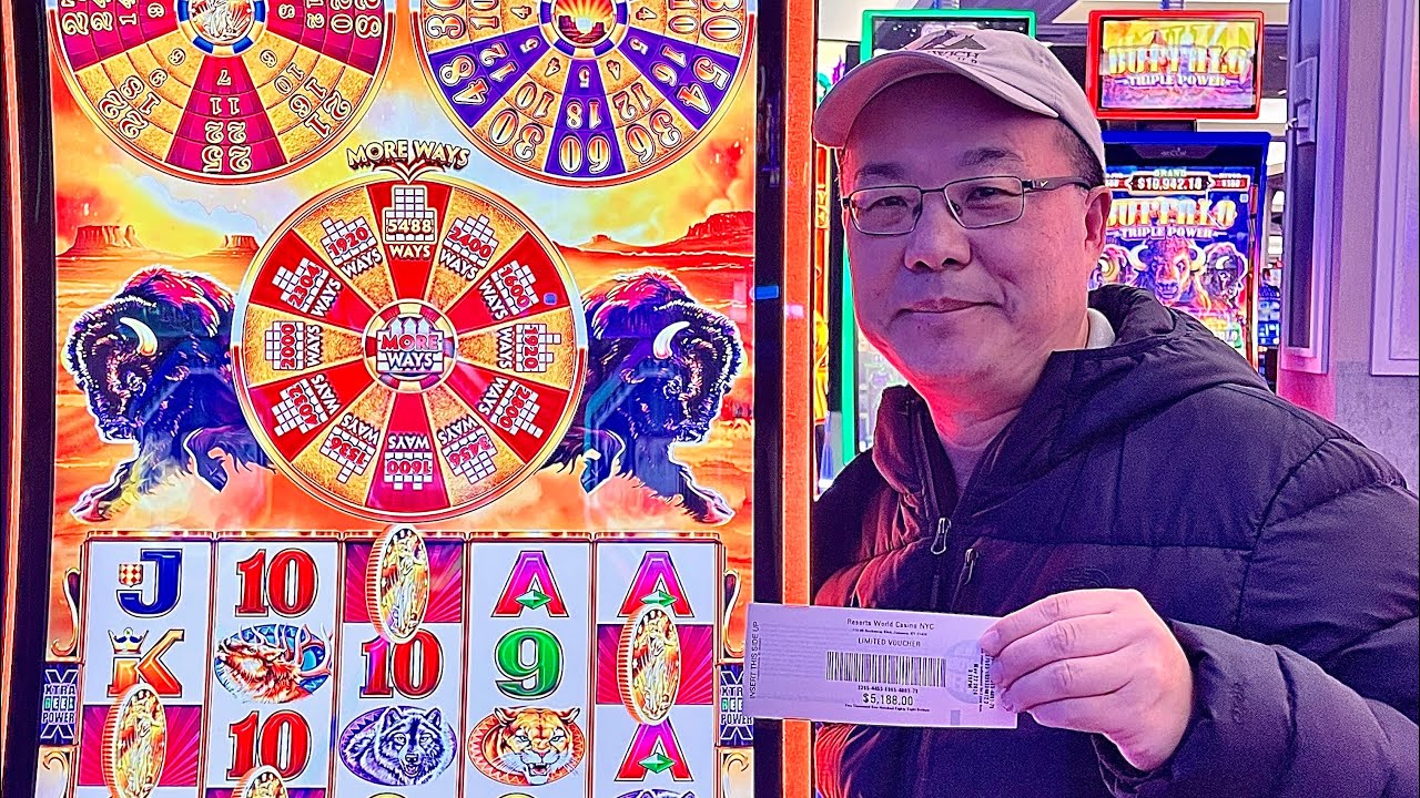 BUFFALO! Huge Jackpot on Wheels of Reward! 95 FREE GAMES! 14 HEADS! 