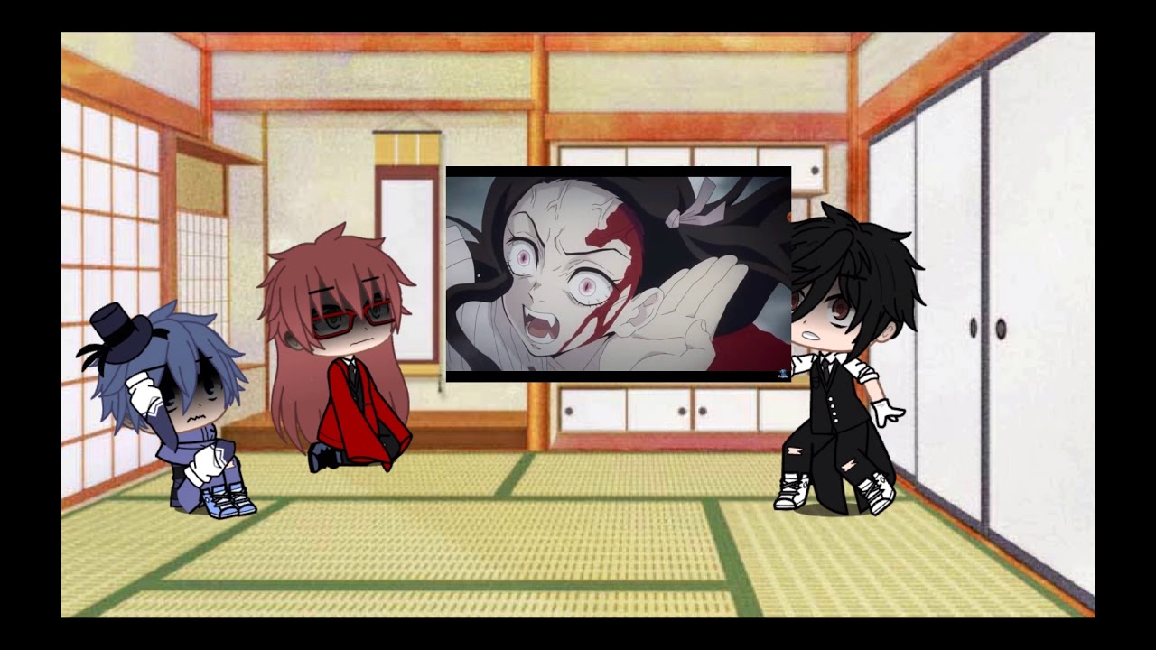 Black butler react to ☆Nezuko-chan☆ no thub nail