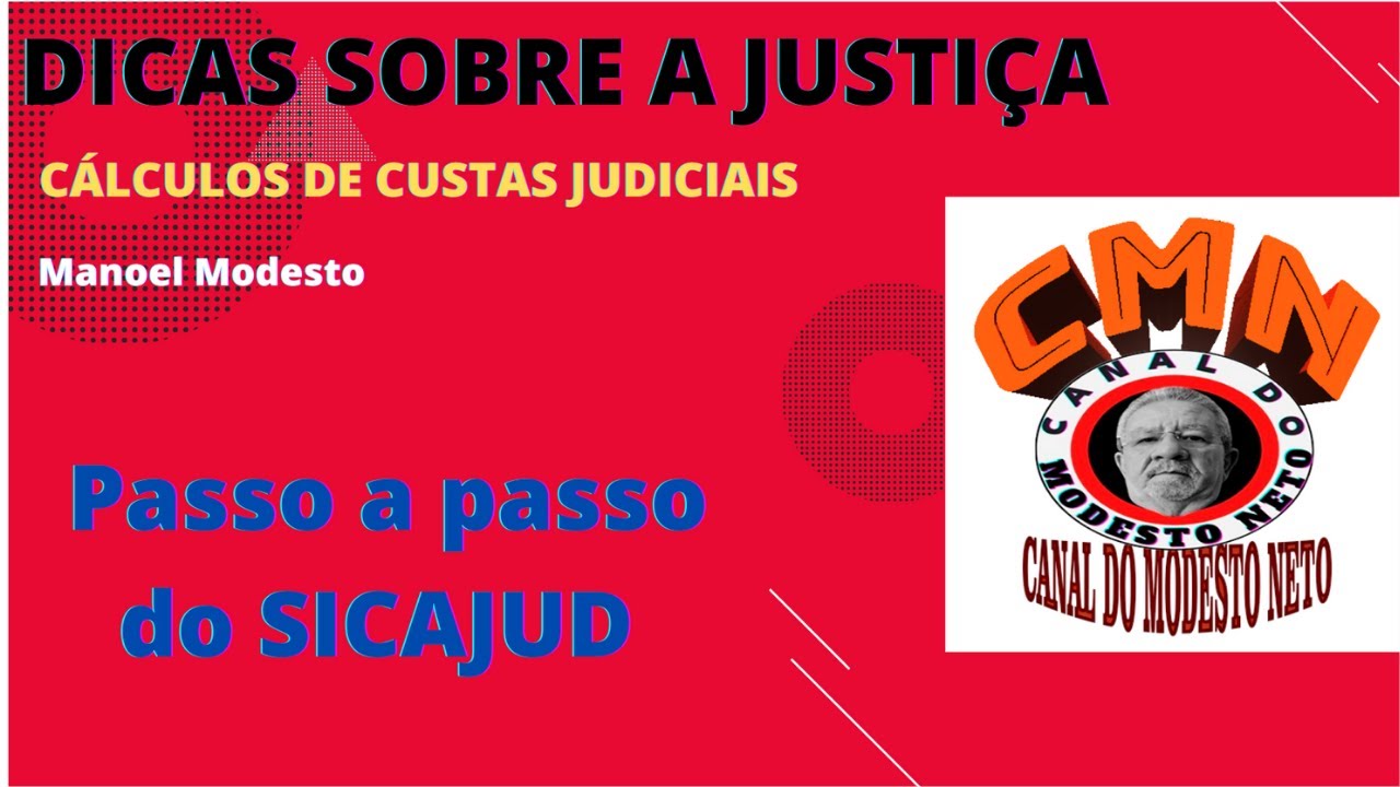 Como Calcular Custas Judicias Iniciais Pelo Sistema SICAJUD.