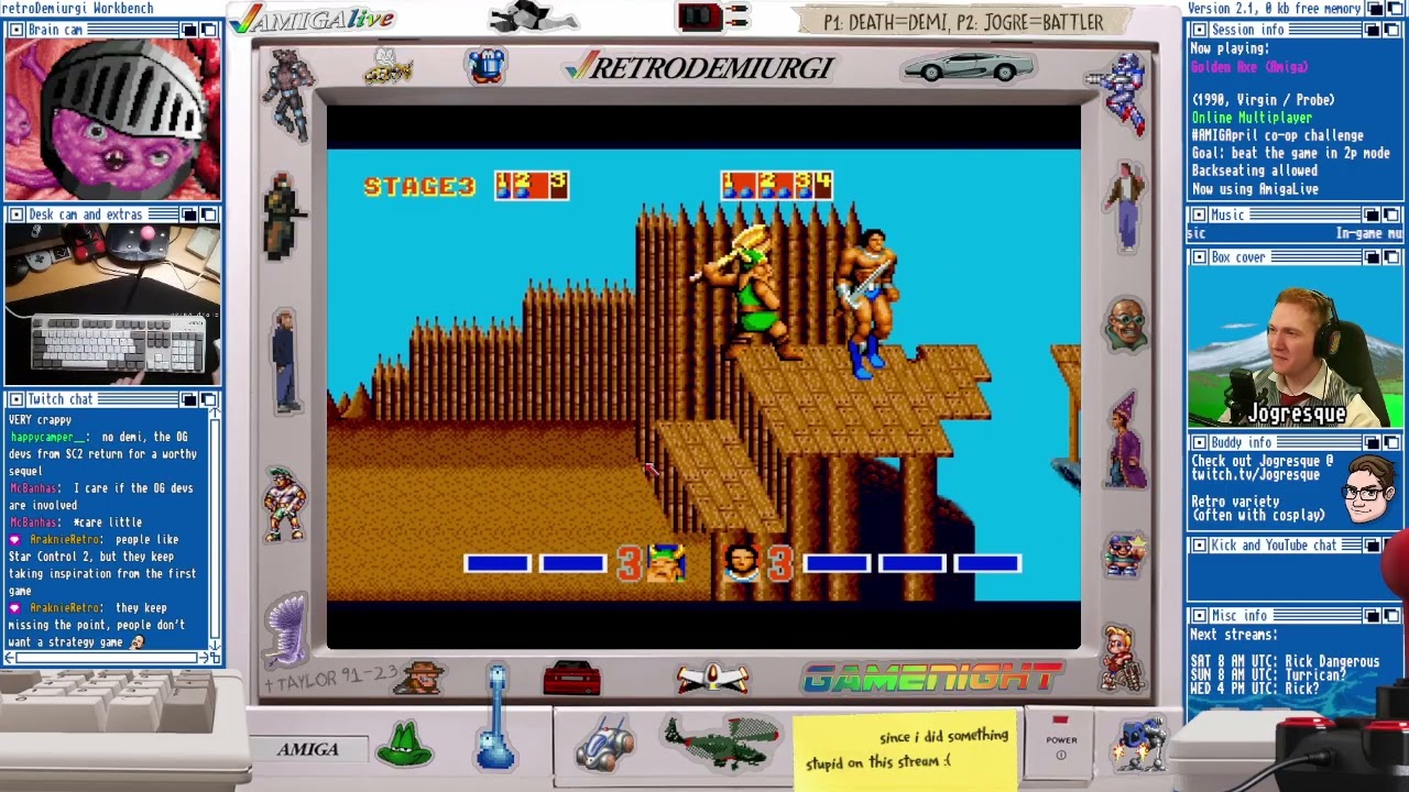 Highlight: Beating Golden Axe and Pang! in 2p mode with Jogresque for #AMIGApril