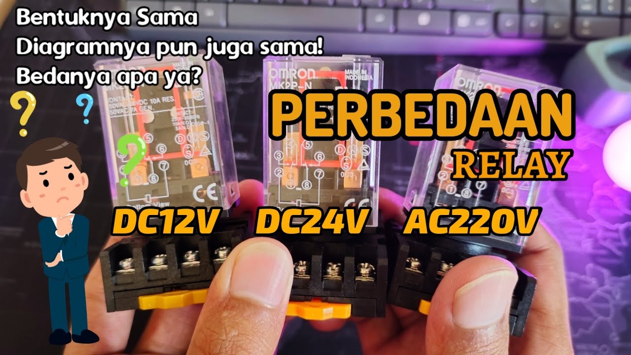 Perbedaan Relay DC12V DC24V dan AC220V Omron MK2P