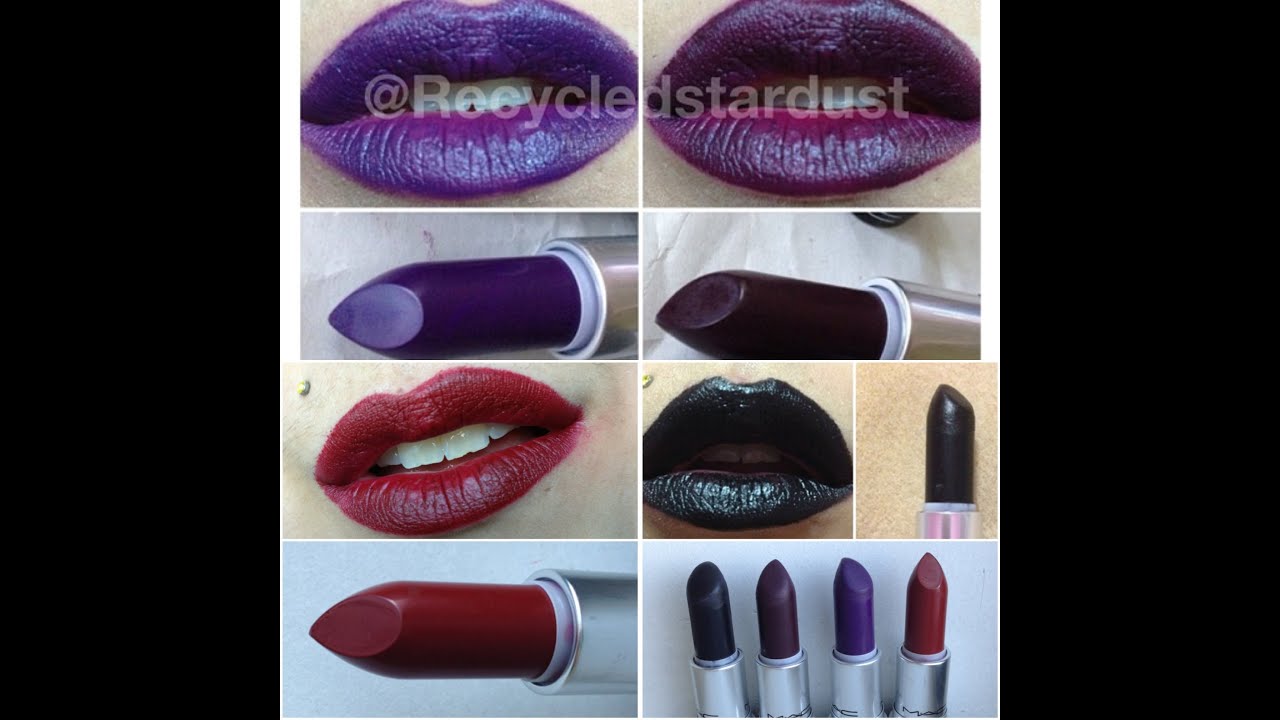 Mac Punk Couture Lipsticks: Studded Kiss, Punk Couture, Instigator, Hautecore Review Swatches Dupes