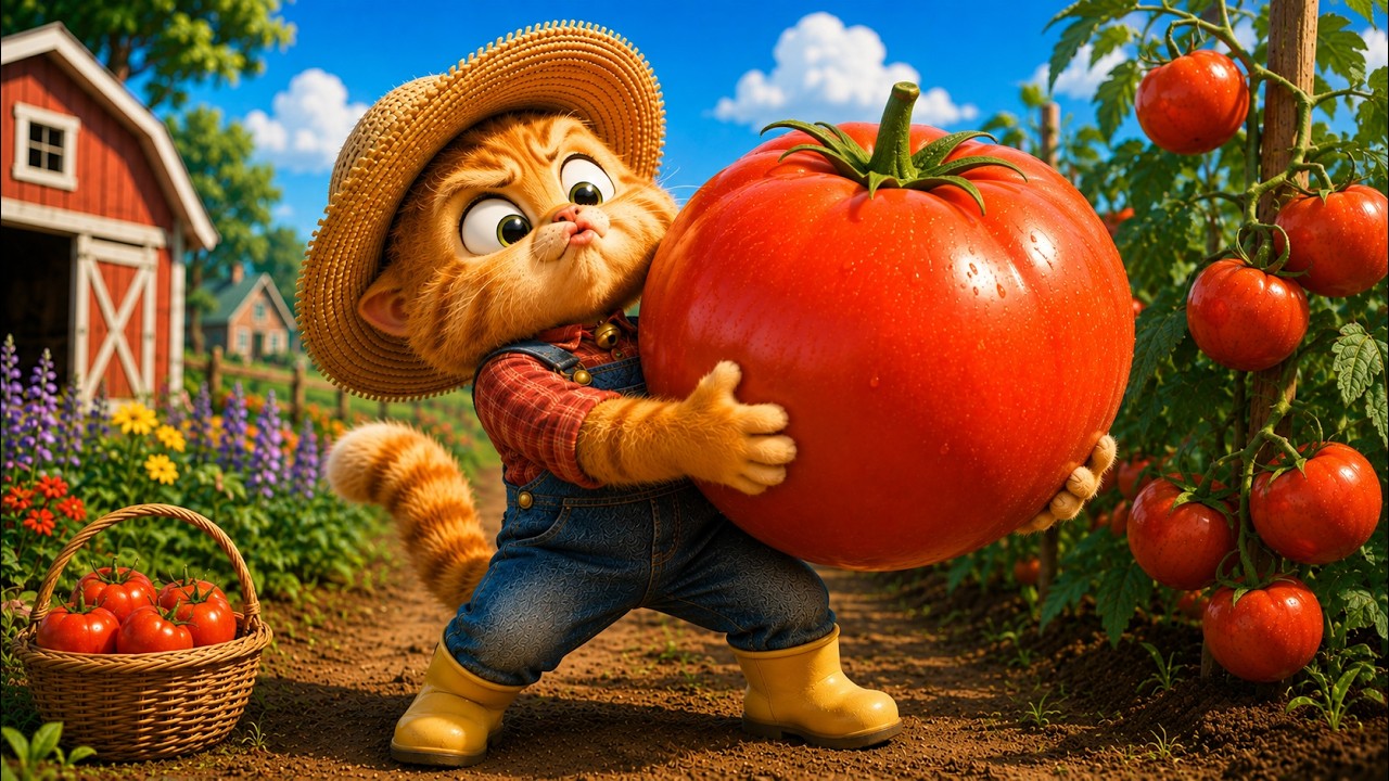 Golden Cat Farmer's Busy Farm Day 🐱 | Cute Animal Adventure | Cat Cartoon | 3D Cartoon for Kids