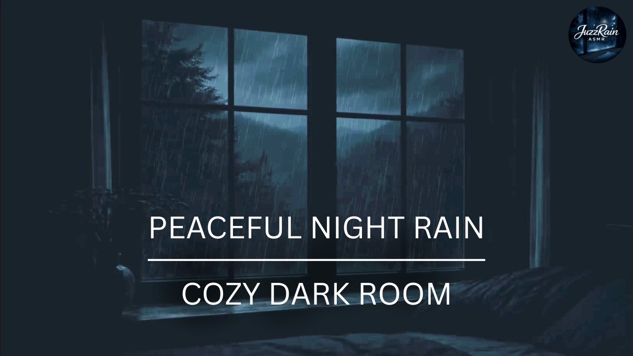 Peaceful Night Rain Outside the Window | Cozy Dark Room Ambience for Deep Sleep