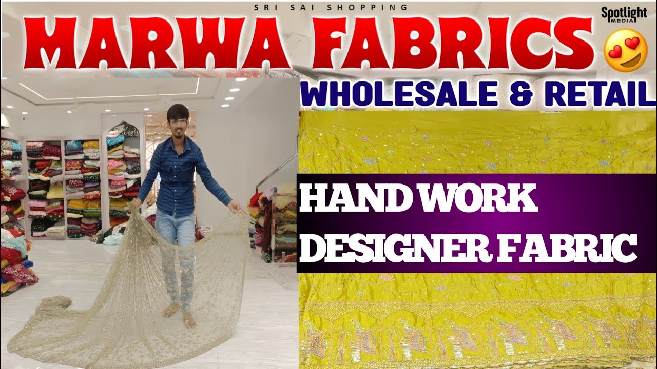 Hyderabad wholesale Fabric#Hand work Fabric #marwa Fabric @madina