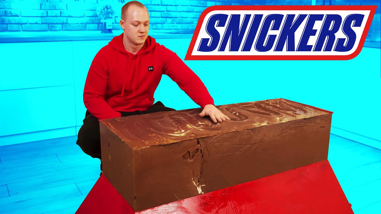 SNICKERS Helado Gigante | C&oacute;mo hacer el SNICKERS Helado de bricolaje m&aacute;s grande del mundo por VANZAI