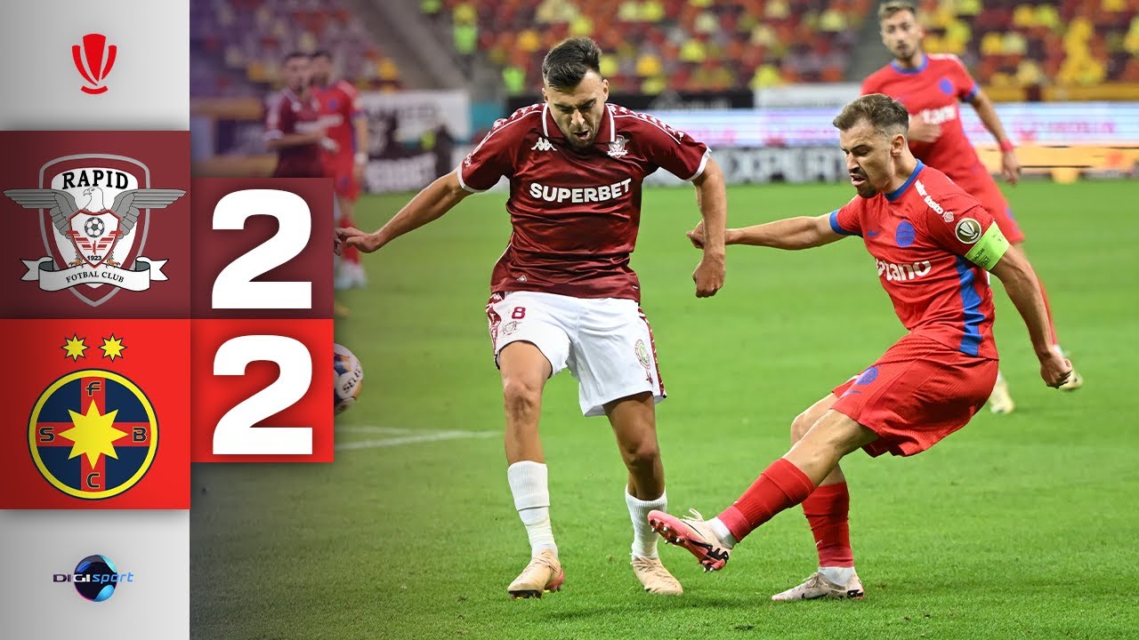 Rapid - FCSB 2-2. Derby nebun pe Arenă! Giuleștenii au dat lovitura în prelungiri