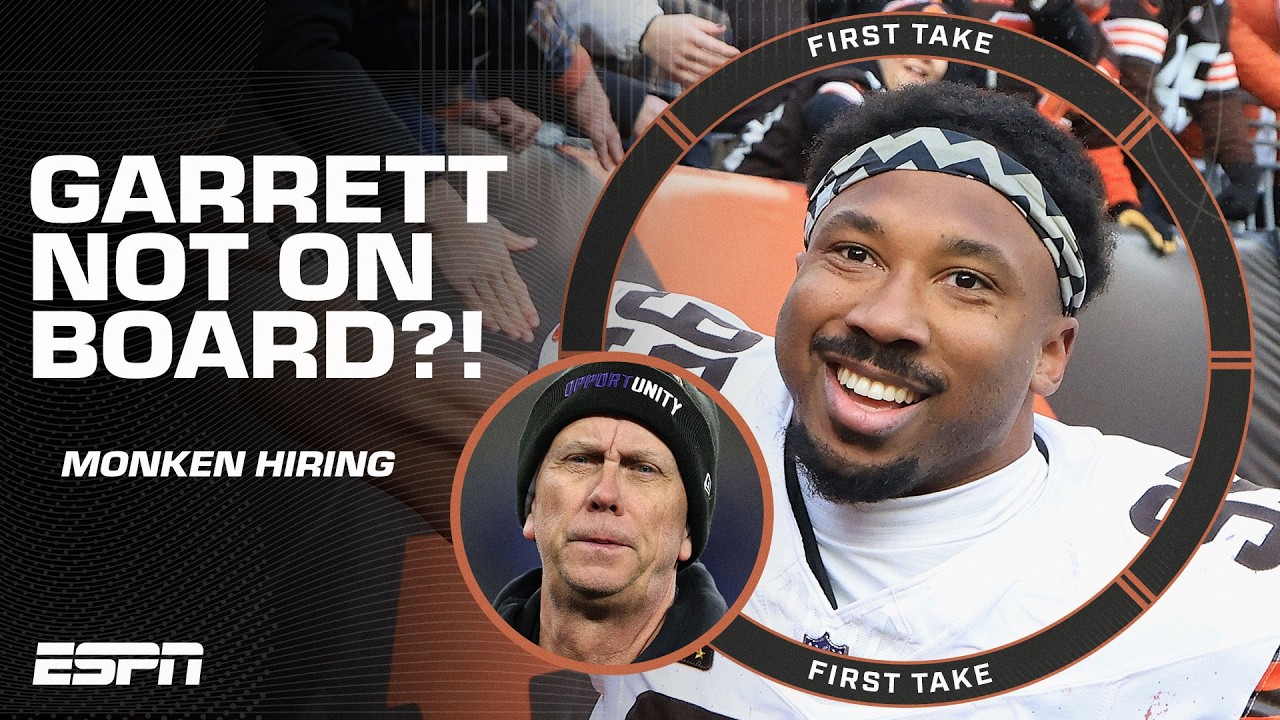 Myles Garrett's MEME REACTION to the Cleveland Browns hiring Todd Monken 😳 | First Take
