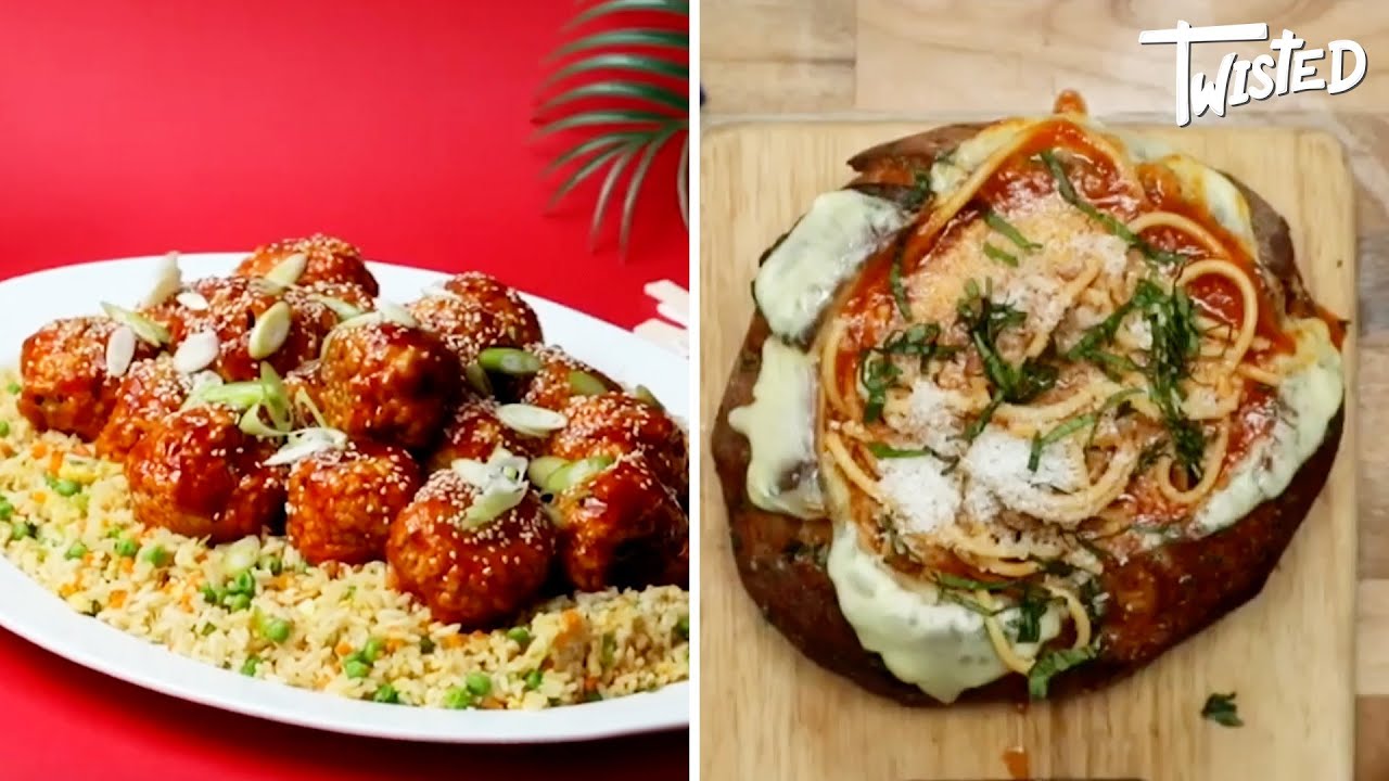 Korean Spaghetti & Meatballs with Cheesy Garlic Bread is Perfection 🤤 | Twisted