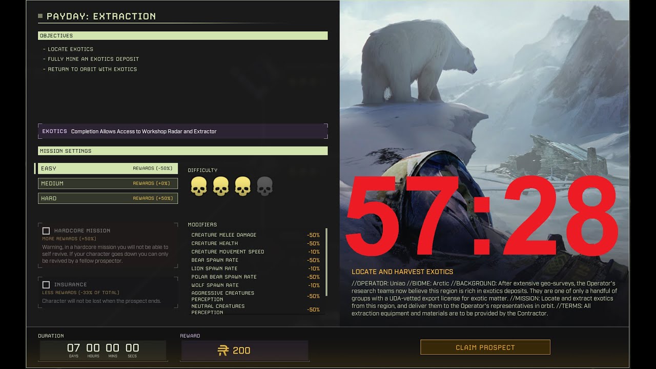 Icarus First Cohort | Payday: Extraction | 57:28 | Glitchless | Speedrun