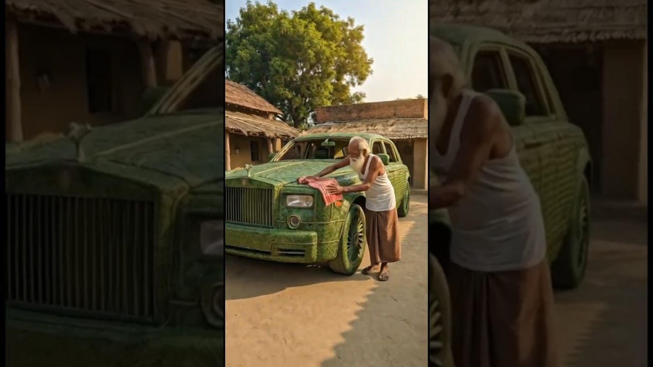 Making Rolls-Royce from Coconut Leaves! 🌿😱 #rollsroyce #craft #shorts