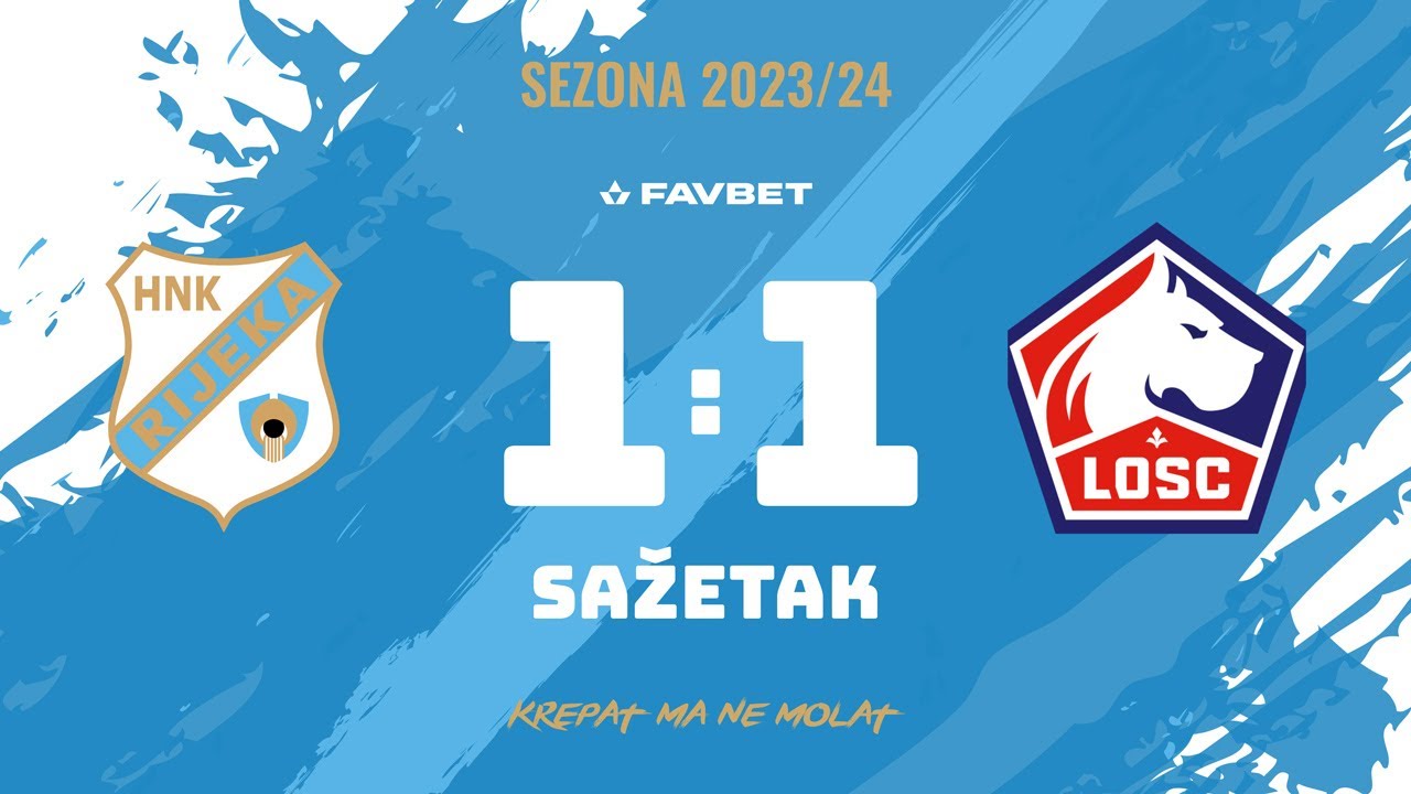 Konferencijska liga: Rijeka - Lille 1:1, playoff - sažetak (2023./2024.)