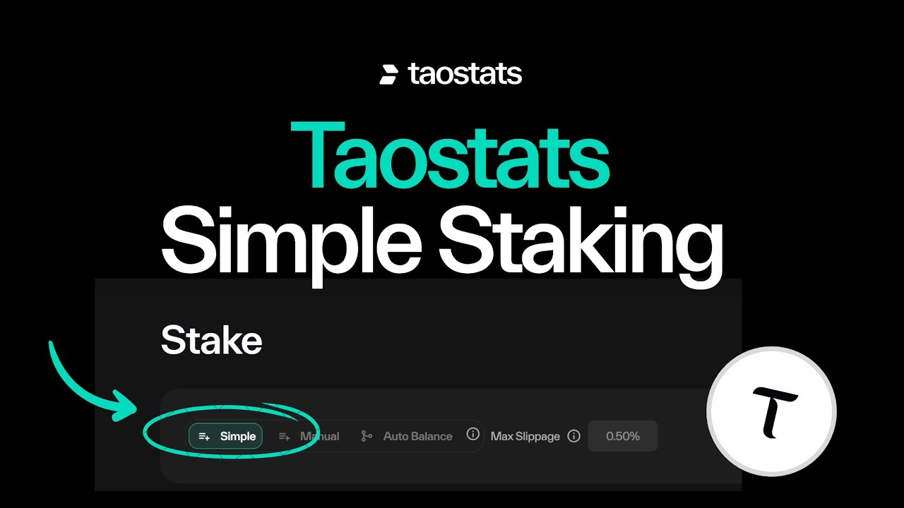 Taostats: staking with the simple staking page
