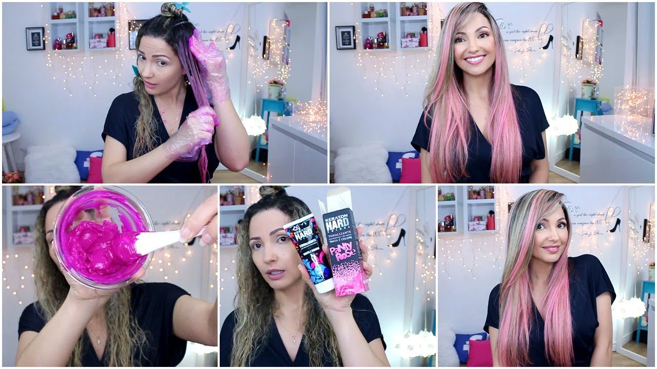 CABELO ROSA com Paint Rose Keraton Por Bia Munstein