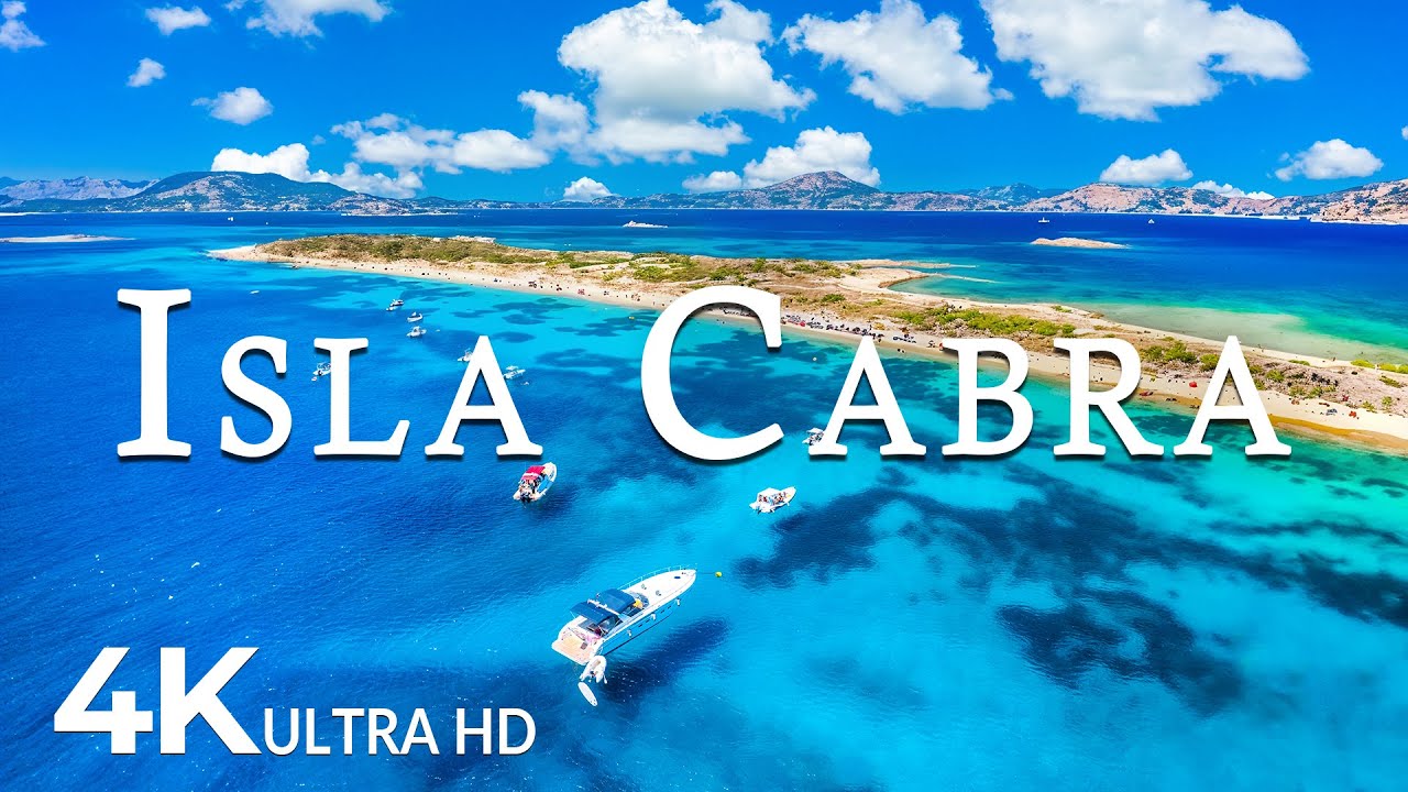 FLYING OVER ISLA CABRA (4K UHD) - Relaxing Music Along With Beautiful Nature Videos - 4K Video UHD