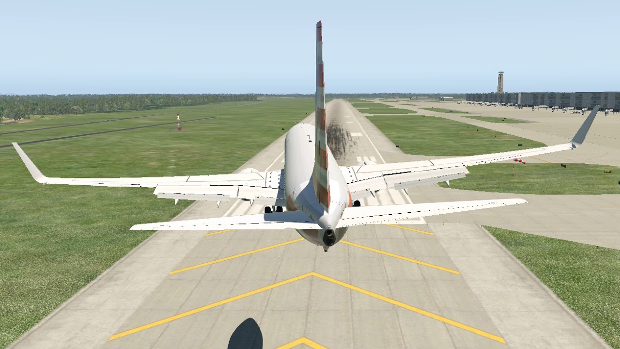 X-Plane 11 - LAND2, FLARE, ROLLOUT, in 18 gusting 25 crosswind