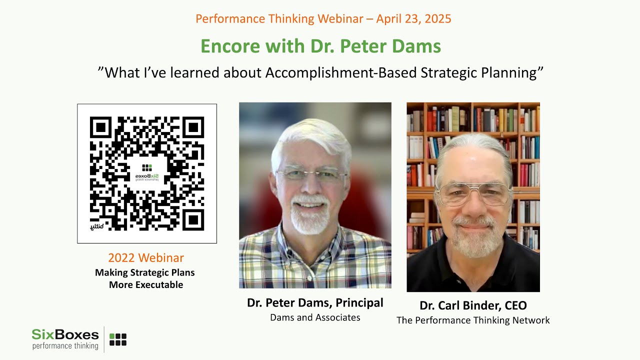 Encore with Dr. Peter Dams:  Master of Strategic Planning