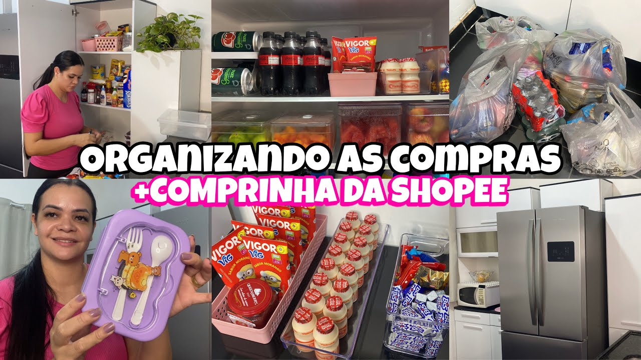 ORGANIZANDO AS COMPRAS DO MÊS| FUI DORMIR ÀS DUAS DA MANHÃ+ COMPRINHA DA SHOPEE✨