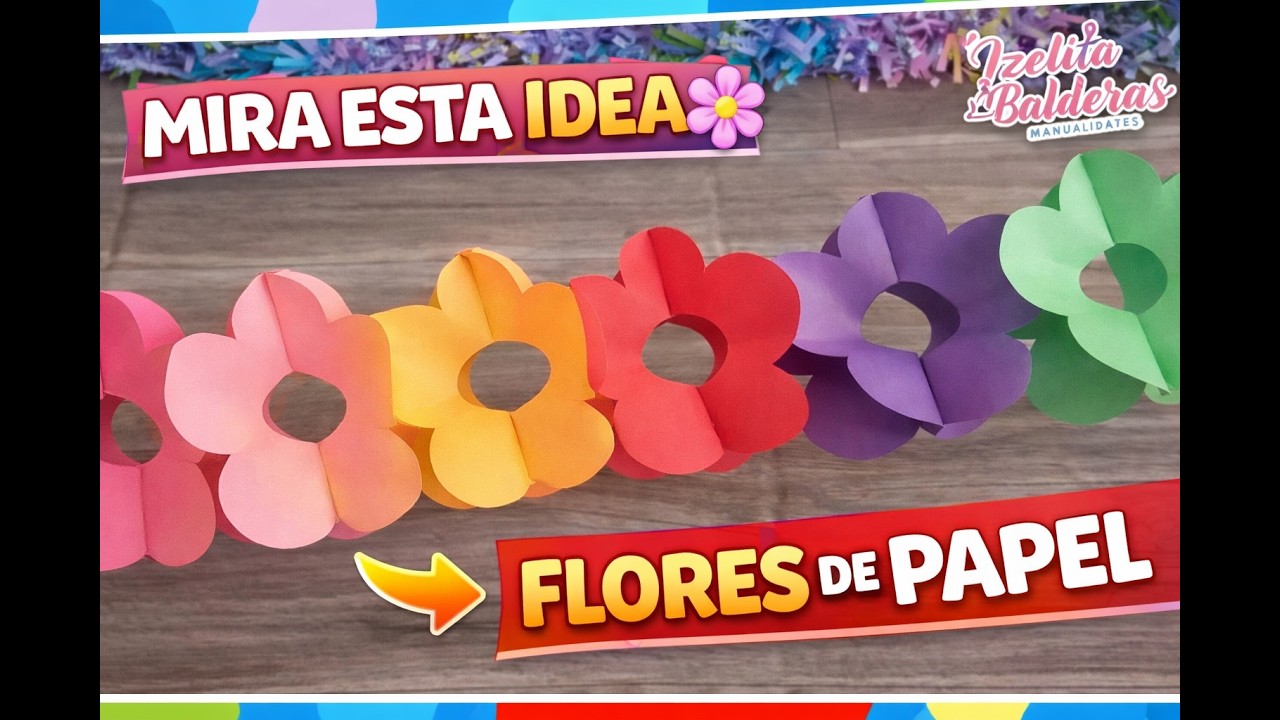 Guirnalda de flores de papel DIY | Idea económica para decorar