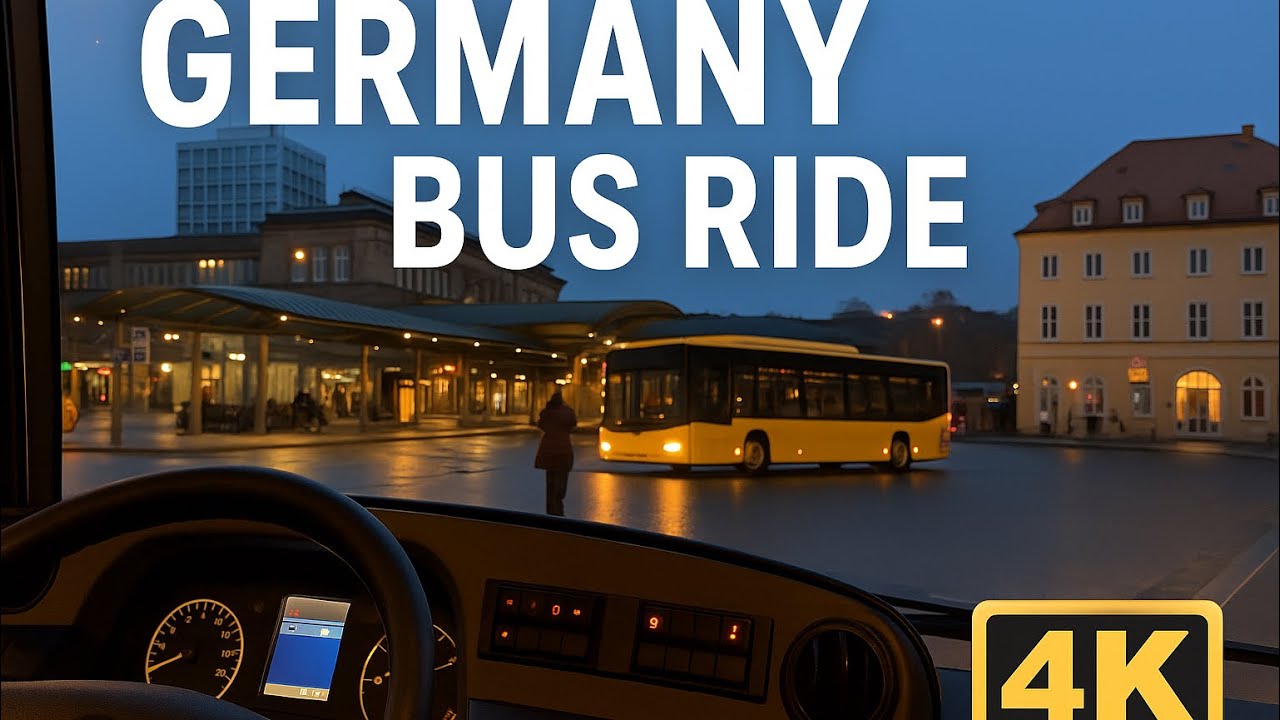 GERMANY BUS RIDE 🚍 | Day to Dusk City POV in 4K | Real Traffic & Smooth Evening Transition