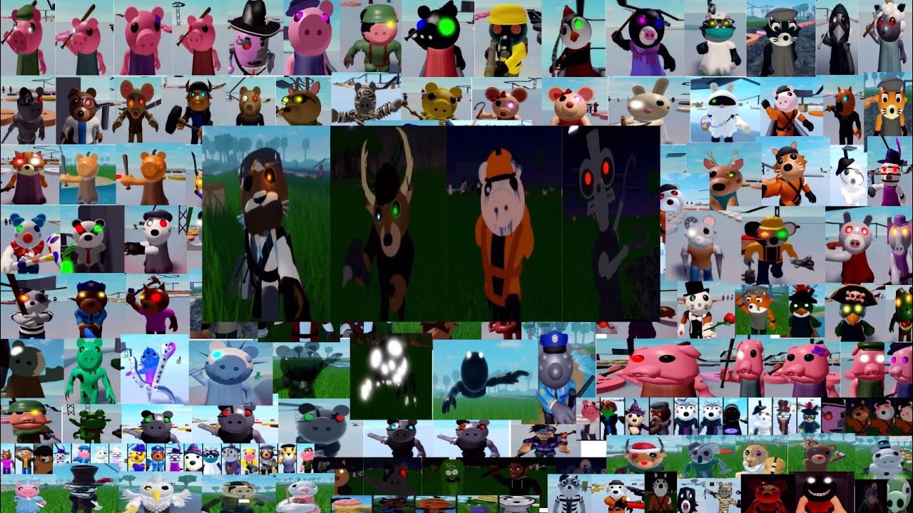 THE PIGGY BATTLE ALL BOOK 1,2 EXTRAS, ALTERNATES, HELPERS, BADGE MORPHS AND NEW SKINS JUMPSCARES