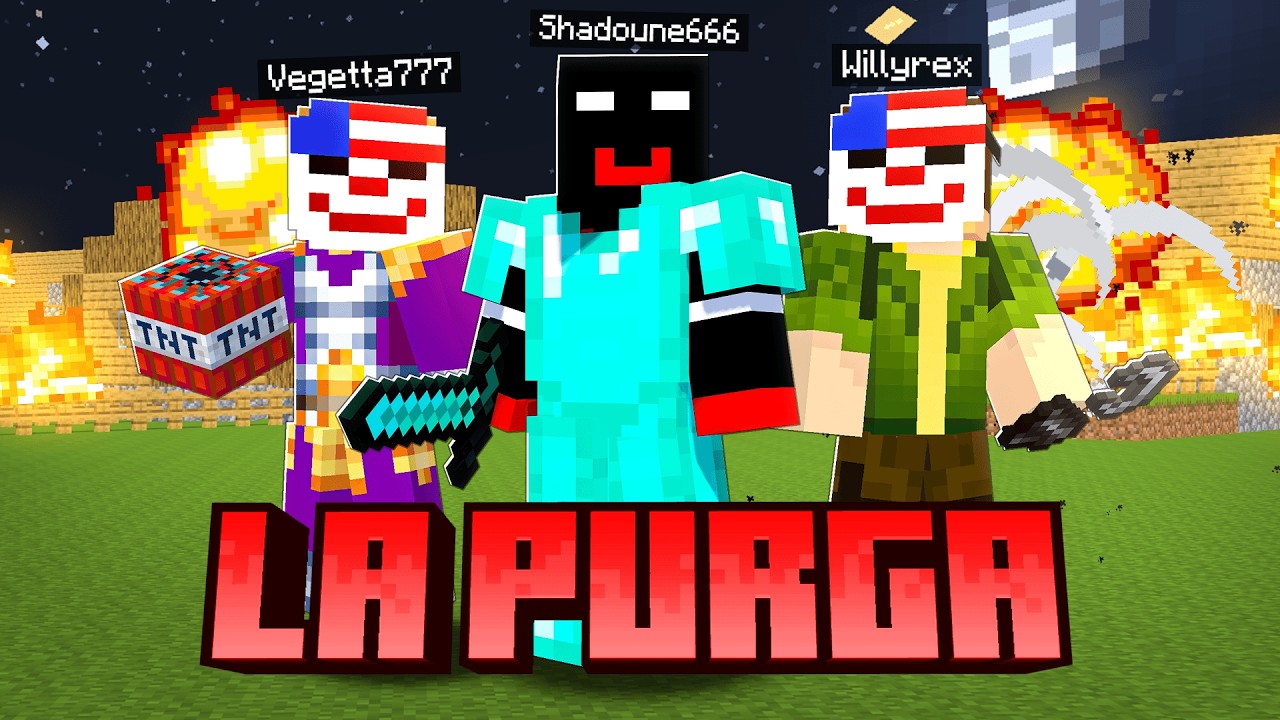500 Jugadores Simulan la PURGA en Minecraft | con Willyrex y Vegetta777