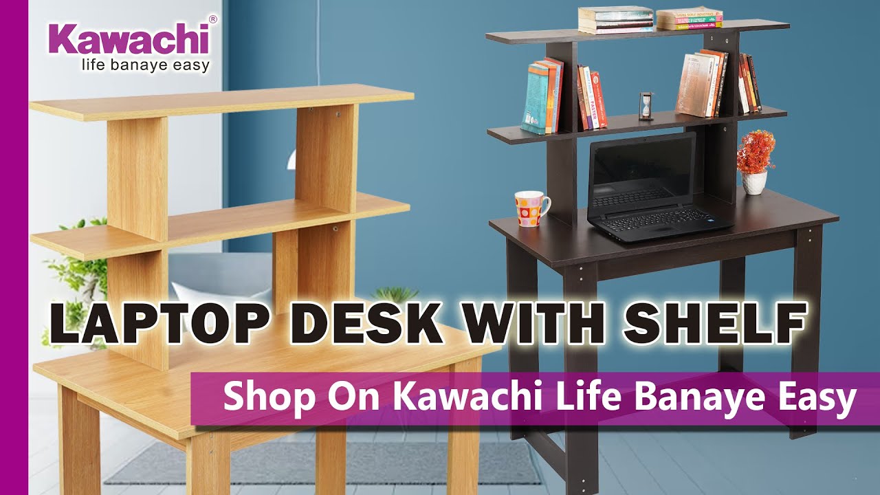 How to Assemble Kawachi Woodit Laptop Study Table Wooden Computer Desk with Storage Bookshelves KW92