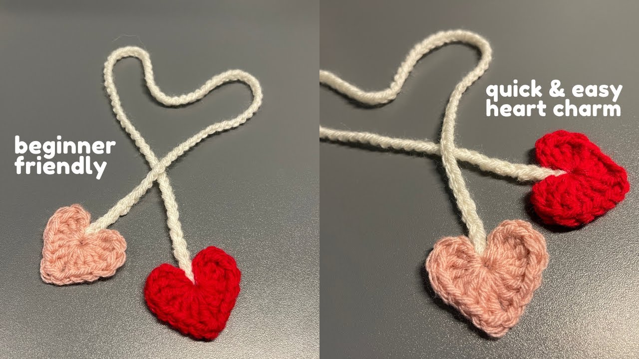 Crochet Heart Charm - Quick & Easy