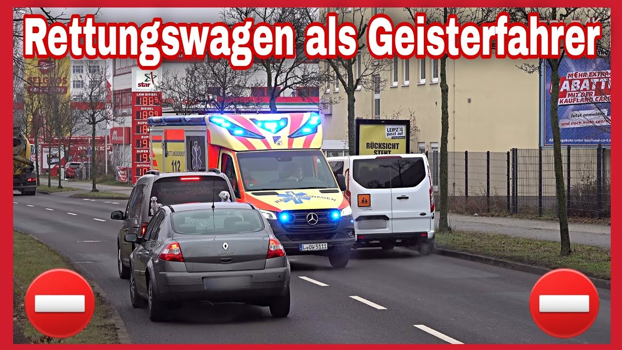 🚑RETTUNGSWAGEN bleibt fast im GEGENVERKEHR stecken❌️RTW KTOW Leipzig🚨🚑